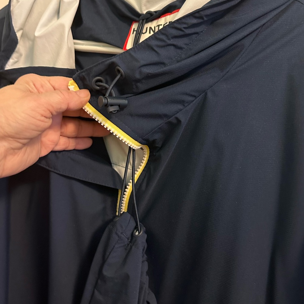 Hunter Blue Raincoat with Yellow Zipper Plus size - Picture 7 of 8